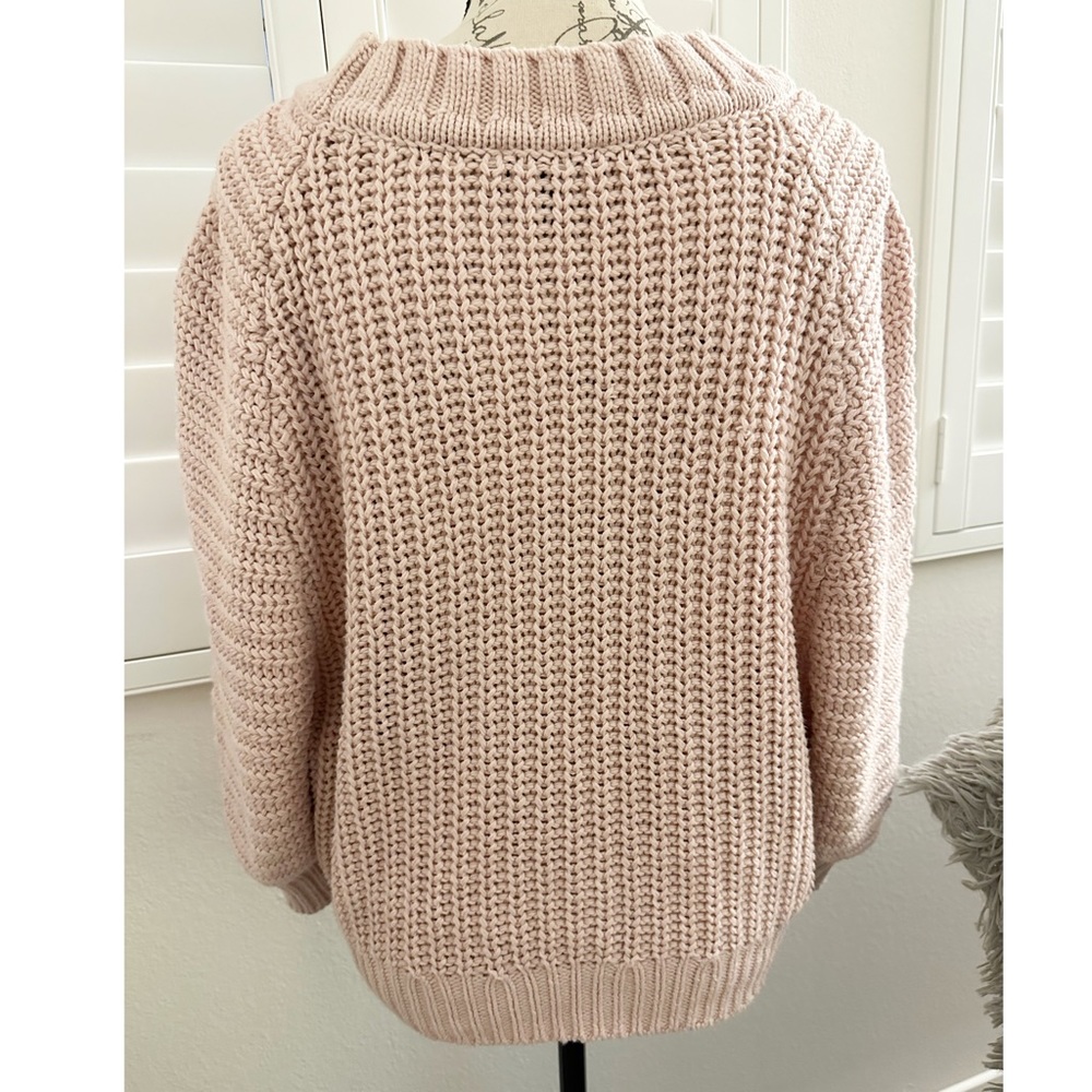 Express Cable Knit Pullover Sweater Light Pink Wo… - image 7